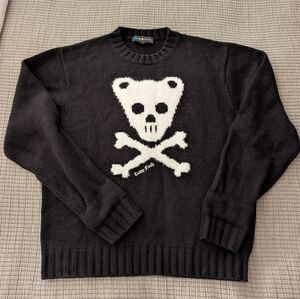 Teddy Fresh Black and White Skull Crewneck Sweater